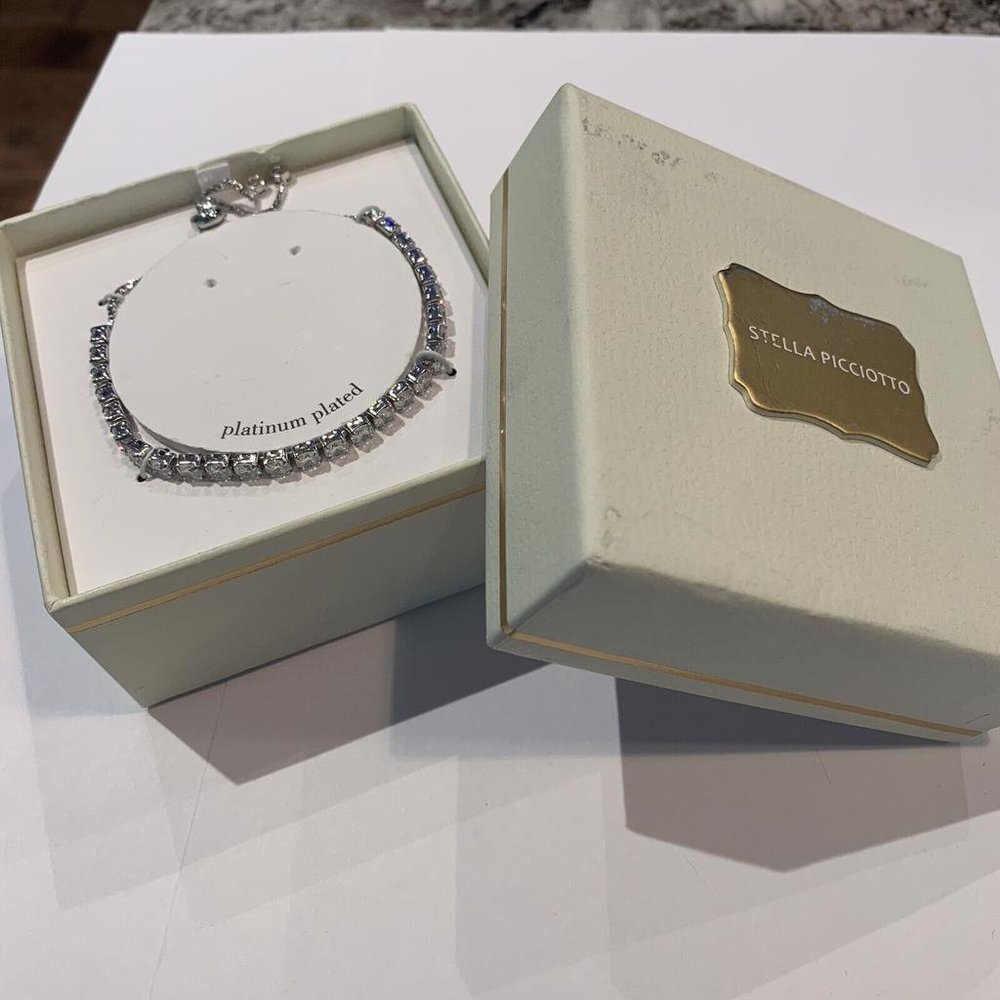 Stella Picciotto Silver Tone Platinum Plated Jewelry Adjustable Bracelet